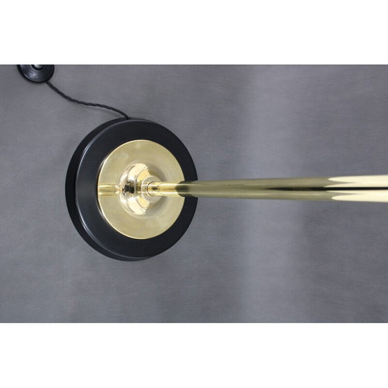 Image 1 of Pair of vintage glass and brass floor lamps by Kamenicky Senov, Czechoslovakia 1970