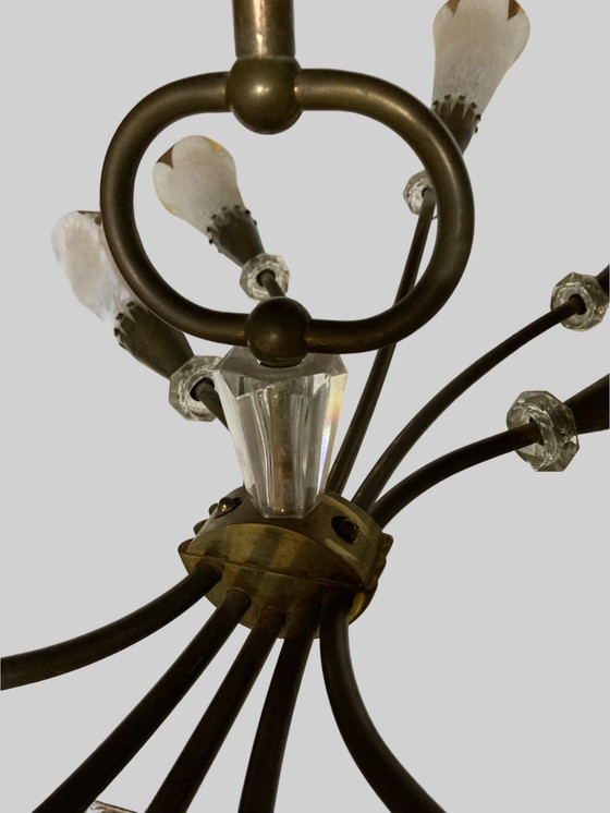 Image 1 of French art deco chandelier by Maison Lunel model Arum