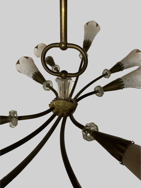 Image 1 of French art deco chandelier by Maison Lunel model Arum