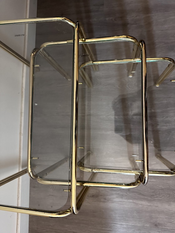 Image 1 of Mimi set Nesting tables brass