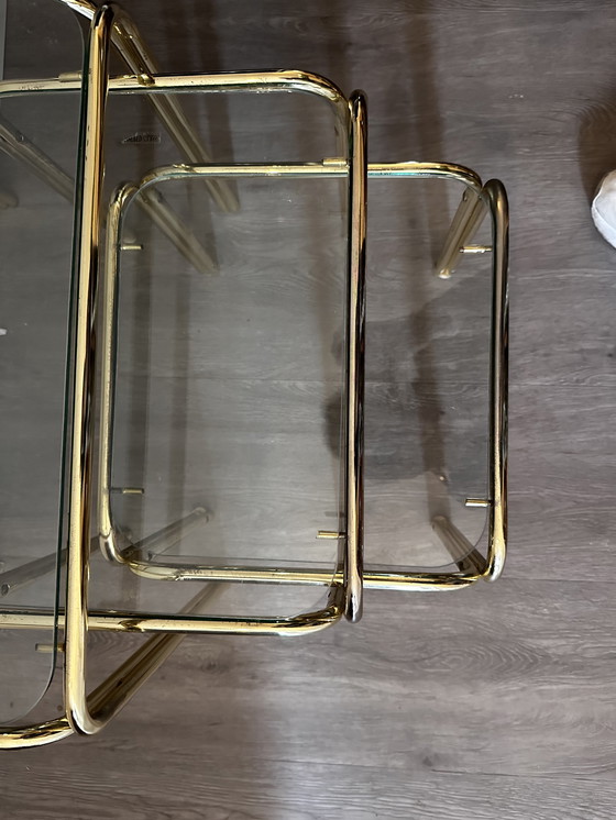 Image 1 of Mimi set Nesting tables brass