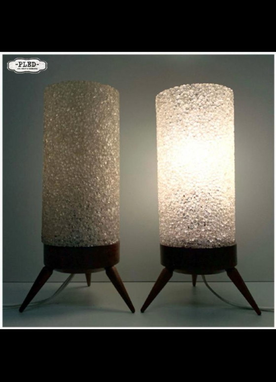 Image 1 of 2x Mid - Century table lamps Pokrok Zilina