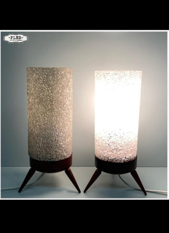 Image 1 of 2x Mid - Century table lamps Pokrok Zilina