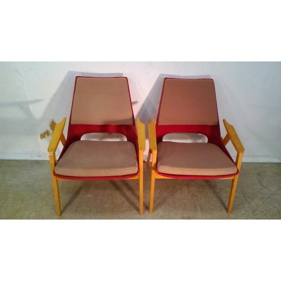 Image 1 of Set of 2 vintage Lounge Armchairs by Miroslav Navratil - 1960s