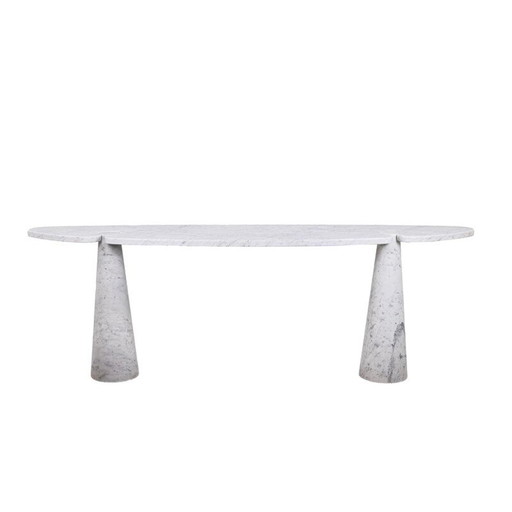 Vintage console "Eros" in white Calacatta marble