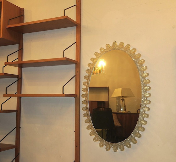 Image 1 of Egon Hillebrand Large Oval Lucite Illuminated Wall Mirror,