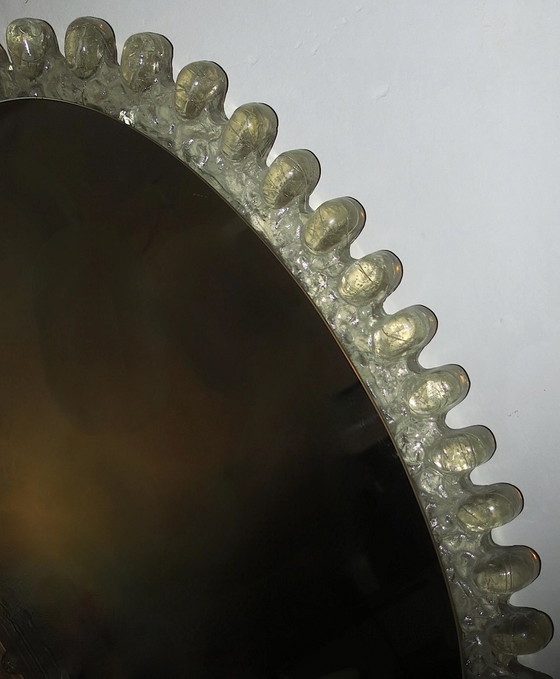 Image 1 of Egon Hillebrand Large Oval Lucite Illuminated Wall Mirror,