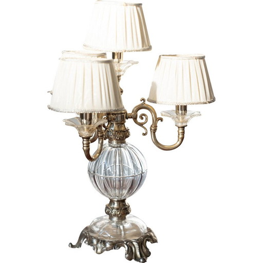 Delta Quattro 5-light vintage crystal table lamp