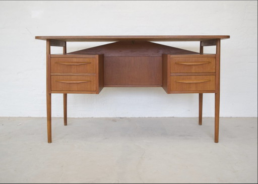 Danish Teak Desk By Gunnar Nielsen For Tibergaard.