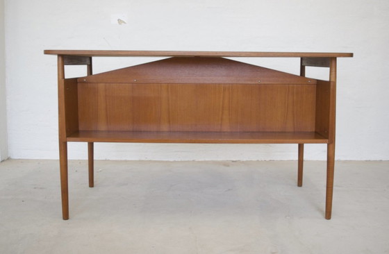 Image 1 of Danish Teak Desk By Gunnar Nielsen For Tibergaard.