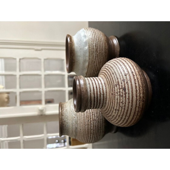 Image 1 of Set of 3 vintage stoneware vases, 1970