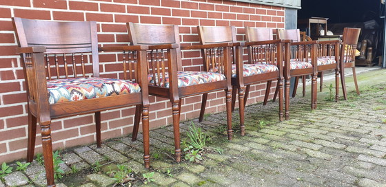 Image 1 of 6 Cherry Dining Room Armchairs