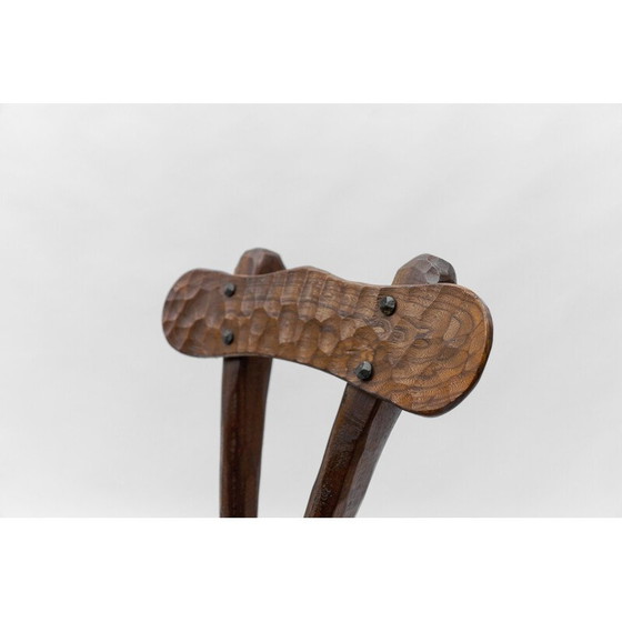 Image 1 of Vintage rustic provincial carved chair, France 1960
