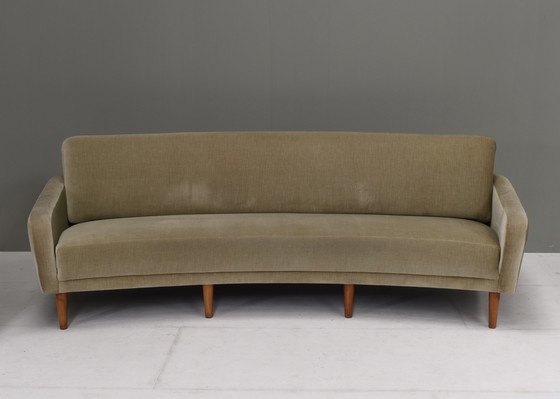 Image 1 of Vintage Curved Sofa and Armchair in original mohair