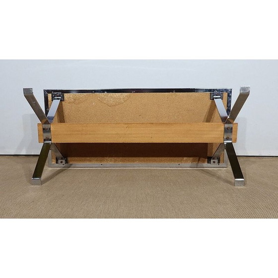 Image 1 of Vintage ceramic and chrome metal coffee table, 1960