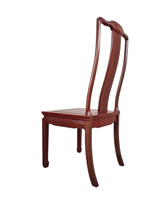 Image 1 of Stately Solid Rosewood Oriental Dining Room Chairs. - Chair (4) - Kingwood
