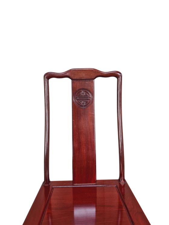 Image 1 of Stately Solid Rosewood Oriental Dining Room Chairs. - Chair (4) - Kingwood
