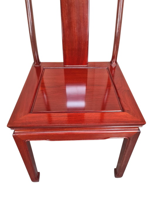 Image 1 of Stately Solid Rosewood Oriental Dining Room Chairs. - Chair (4) - Kingwood
