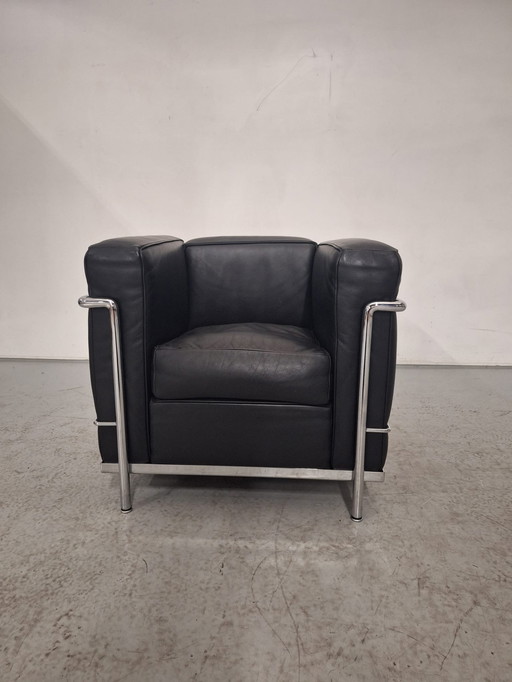 Cassina Lc 2 Le Corbusier Armchair, Black Leather