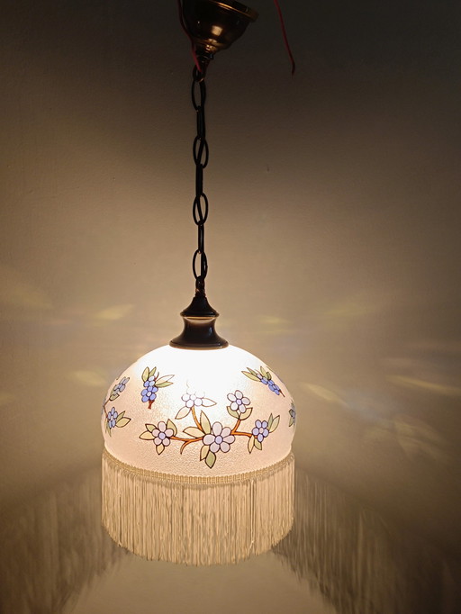 Glass Hanging Lamp with Nylon Thread Pendants