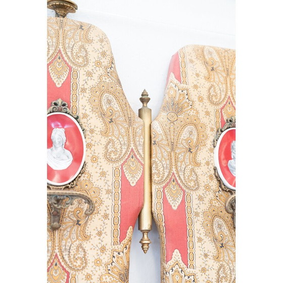 Image 1 of Pair of vintage brass chairs with coat hanger by Paolo Buffa for Pozzi and Verga, Italy 1950