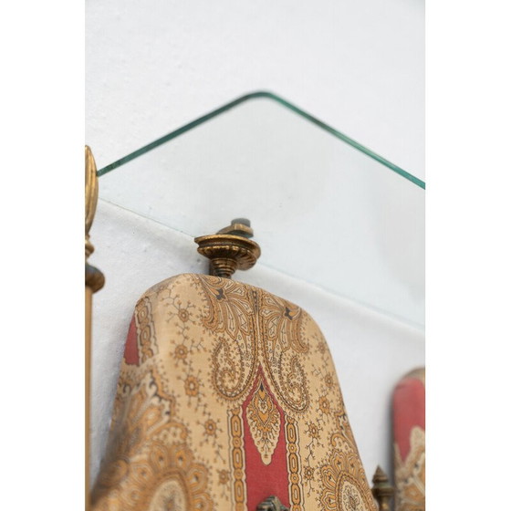 Image 1 of Pair of vintage brass chairs with coat hanger by Paolo Buffa for Pozzi and Verga, Italy 1950