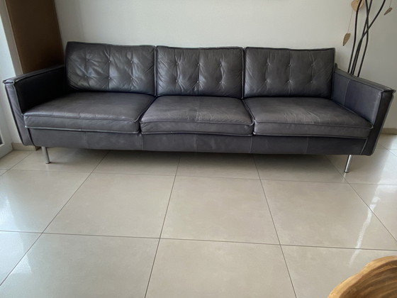 Image 1 of Mondo leather sofa incl. ottoman in anthracite