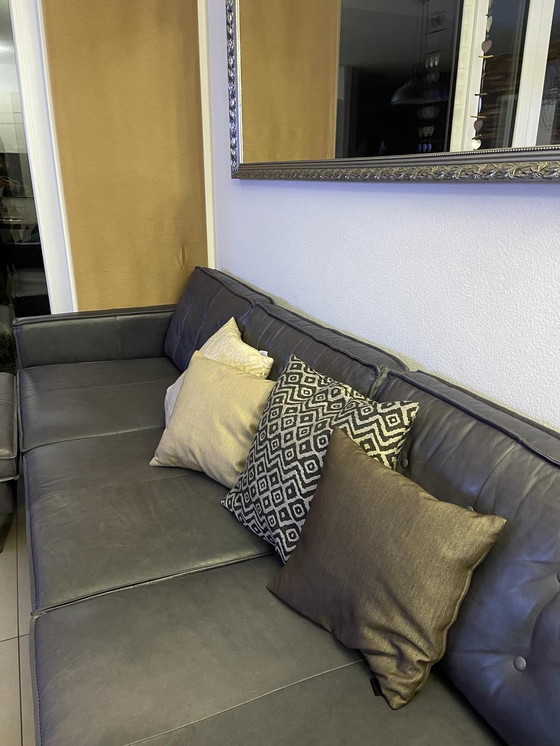 Image 1 of Mondo leather sofa incl. ottoman in anthracite