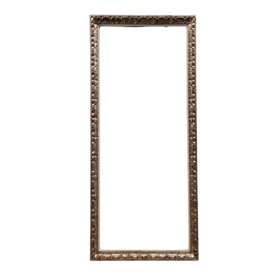 Image 1 of Vintage rectangular frame in carved and silvered wood, France 1960