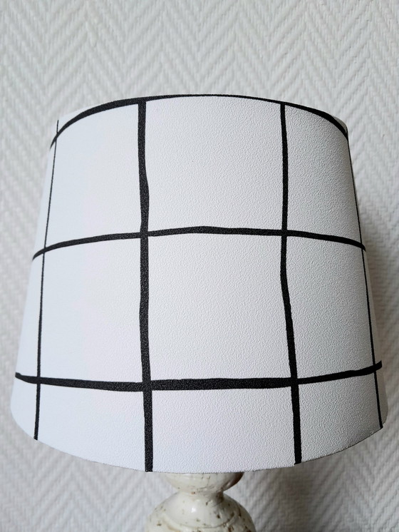 Image 1 of Lampada vintage in ceramica e paralume personalizzato