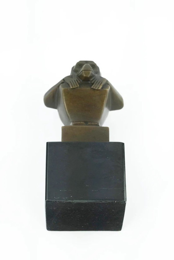 Image 1 of Scimmia seduta in bronzo Art Déco Casimir Brau