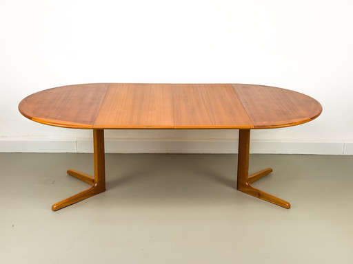  Danish Round Teak Dining Table with Extensions by CFC Silkeborg, 1970s