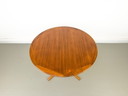  Mesa de comedor redonda danesa de teca con extensiones de CFC Silkeborg, década de 1970