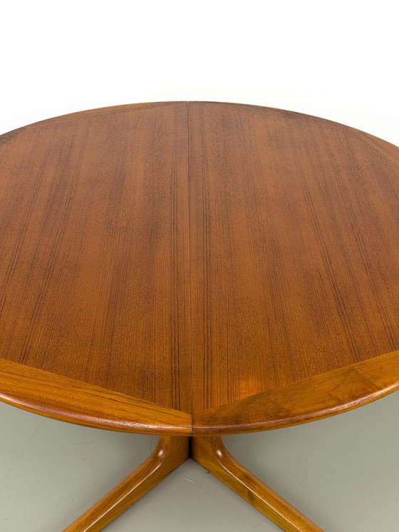 Image 1 of  Danish Round Teak Dining Table with Extensions by CFC Silkeborg, 1970s