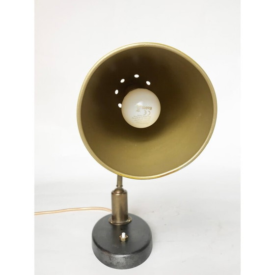 Image 1 of French vintage table lamp in yellow, 1950s
