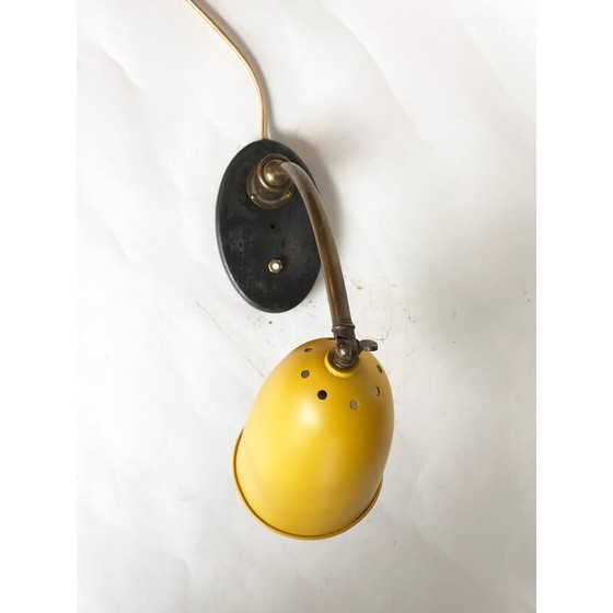 Image 1 of French vintage table lamp in yellow, 1950s