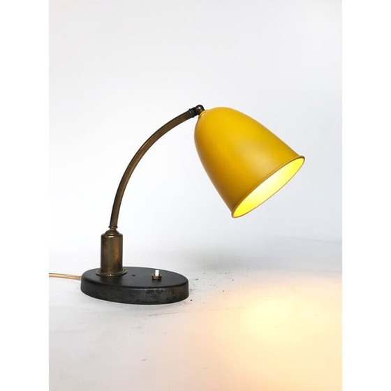 Image 1 of French vintage table lamp in yellow, 1950s