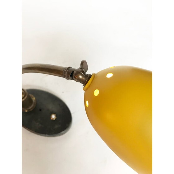 Image 1 of French vintage table lamp in yellow, 1950s