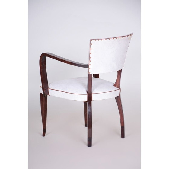 Image 1 of Vintage white artificial leather armchair, France 1930s