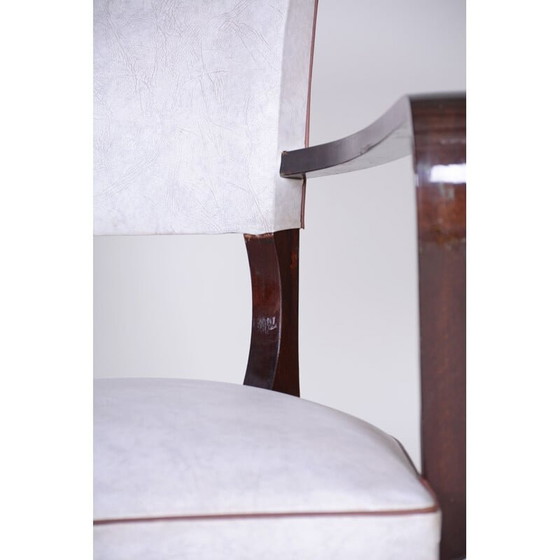 Image 1 of Vintage white artificial leather armchair, France 1930s