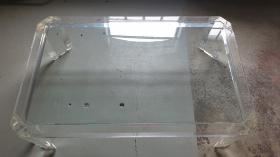 Image 1 of David Lange coffee table plexiglass and glass