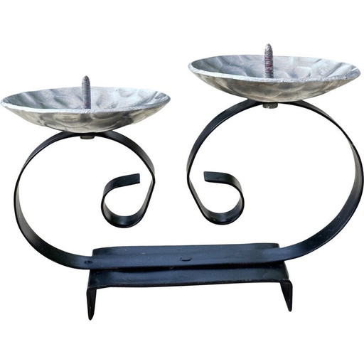 Vintage aluminum candlestick, Belgium 1960