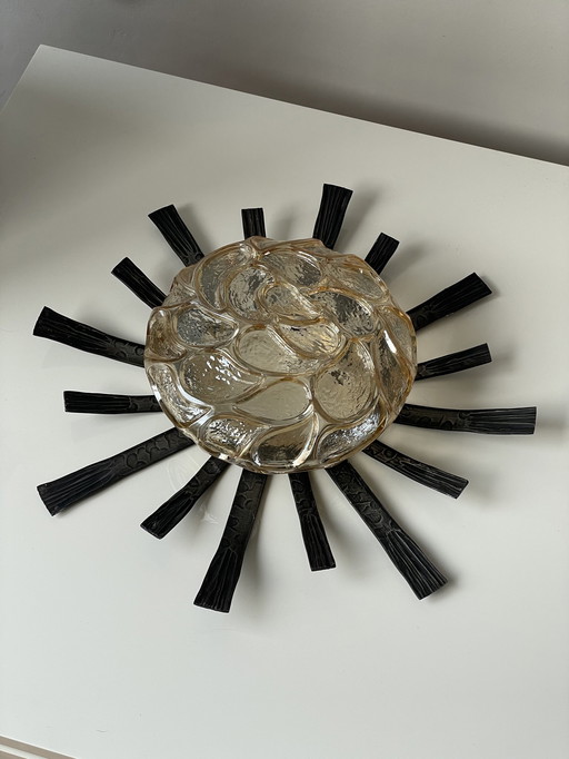 Vintage Brutalist Wall/Ceiling Lamp In The Style Of Ahlström & Engman