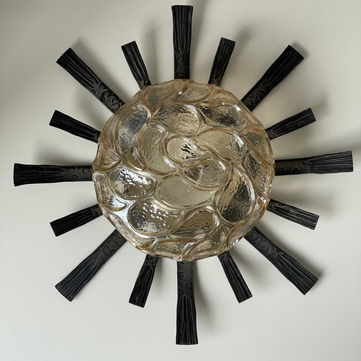 Vintage Brutalist Wall/Ceiling Lamp In The Style Of Ahlström & Engman