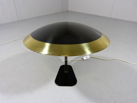 Image 1 of Desk lamp in brass and glass 1950's