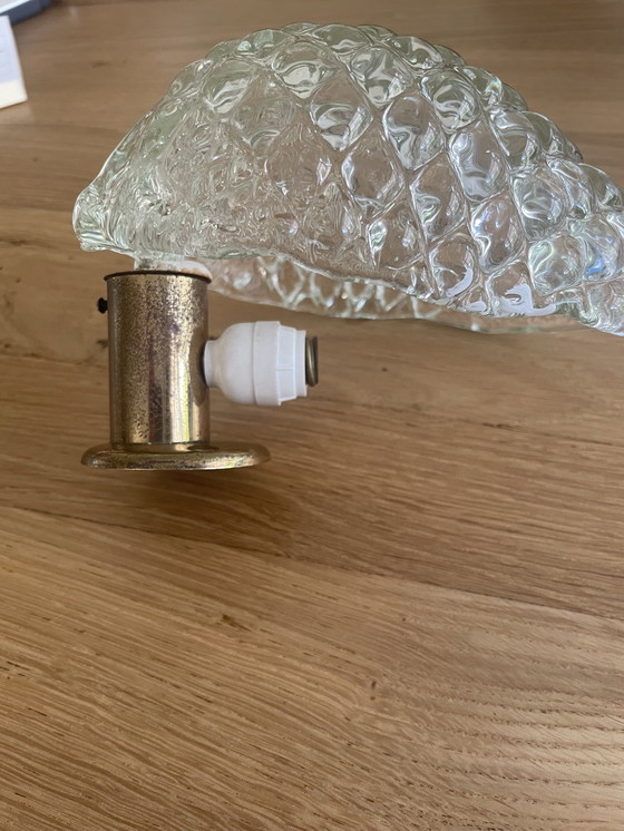 Image 1 of Lampada da parete vintage in vetro a forma di "foglia"