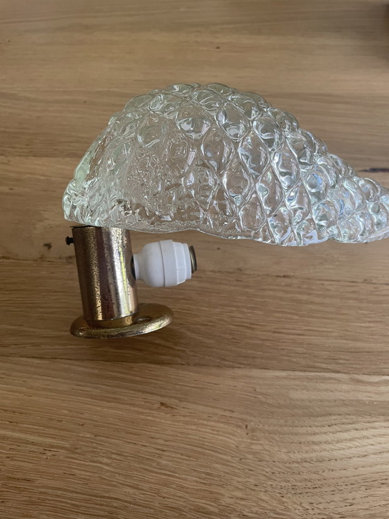 Image 1 of Lampada da parete vintage in vetro a forma di "foglia"