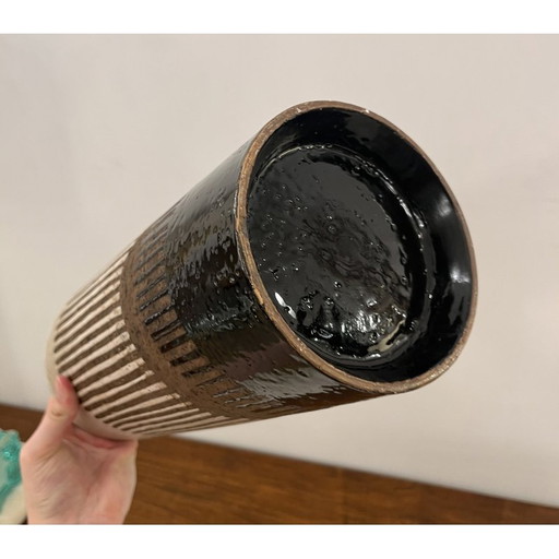 Vintage glazed ceramic vase by Aldo Londi for Bitossi, 1950