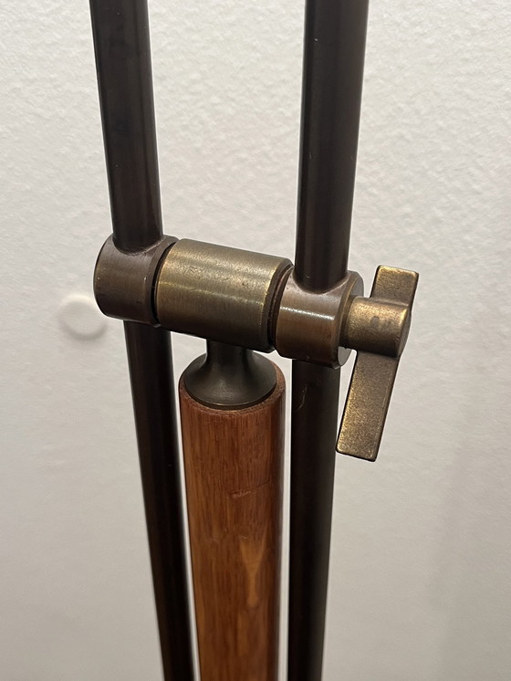 Image 1 of Lampada da terra vintage in rovere/bronzo danese