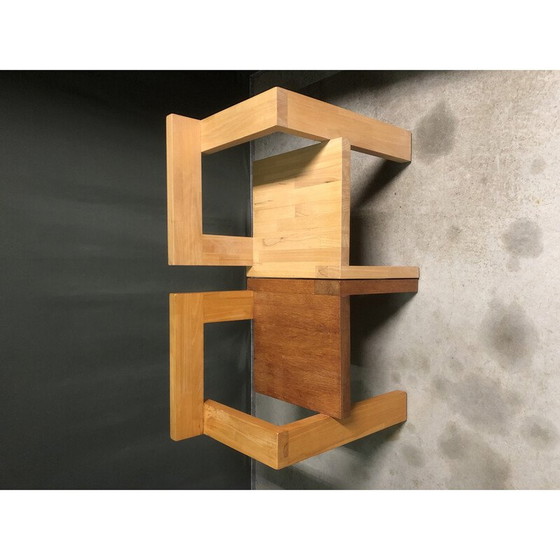 Image 1 of Pair of vintage Steltman hardwood chairs